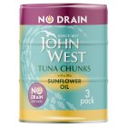 John West Tuna Chunks With A Little Sunflower Oil (3x330g) 3 x 110g