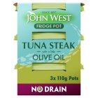 John West No Drain Fridge Pot Tuna Steak In Olive Oil