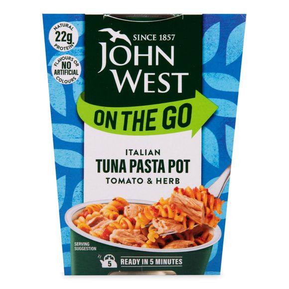 John West On The Go Italian Tuna Pasta Pot Tomato & Herb 120g