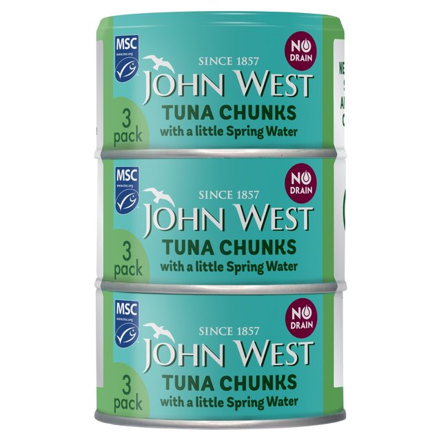 John West No Drain Tuna Chunks In Springwater 3 x 100g