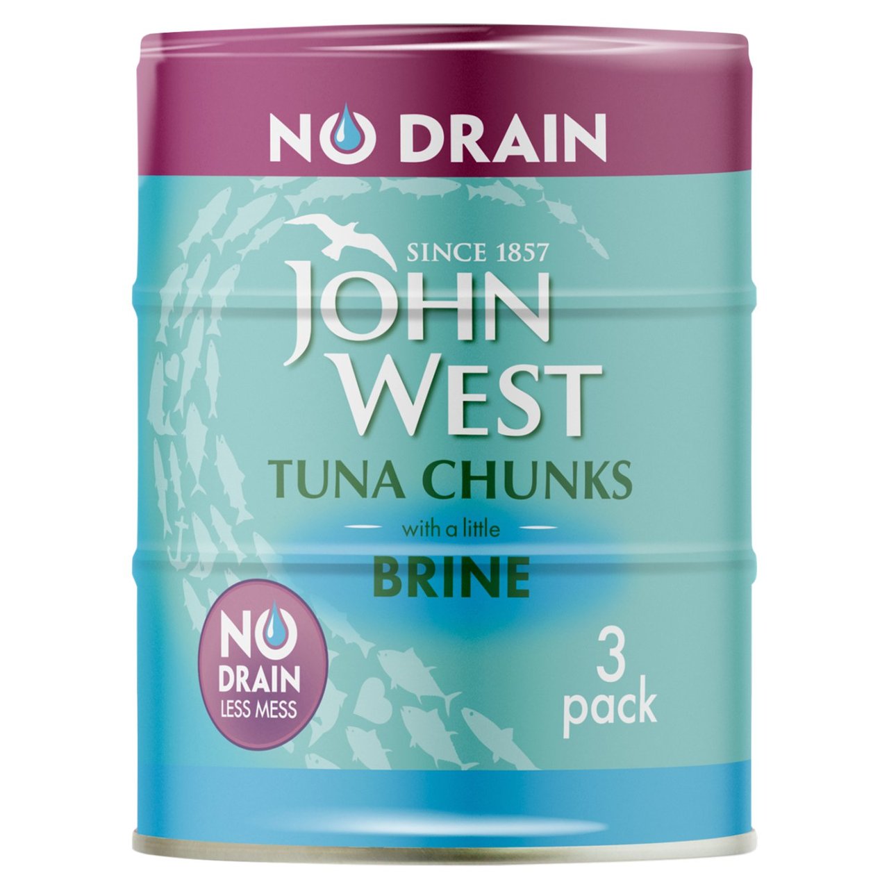 John West No Drain Tuna Chunks With A Little Brine  3 x 100g