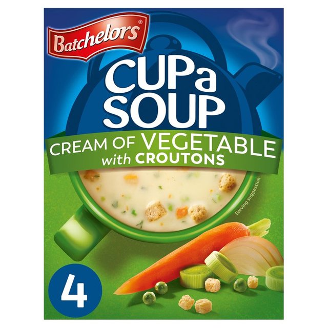 Batchelors Cup a Soup Cream of Vegetable with Croutons 4 Instant Soup Sachets