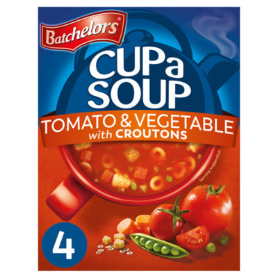 Batchelors Cup a Soup Tomato & Vegetable with Croutons 4 Sachets 104g