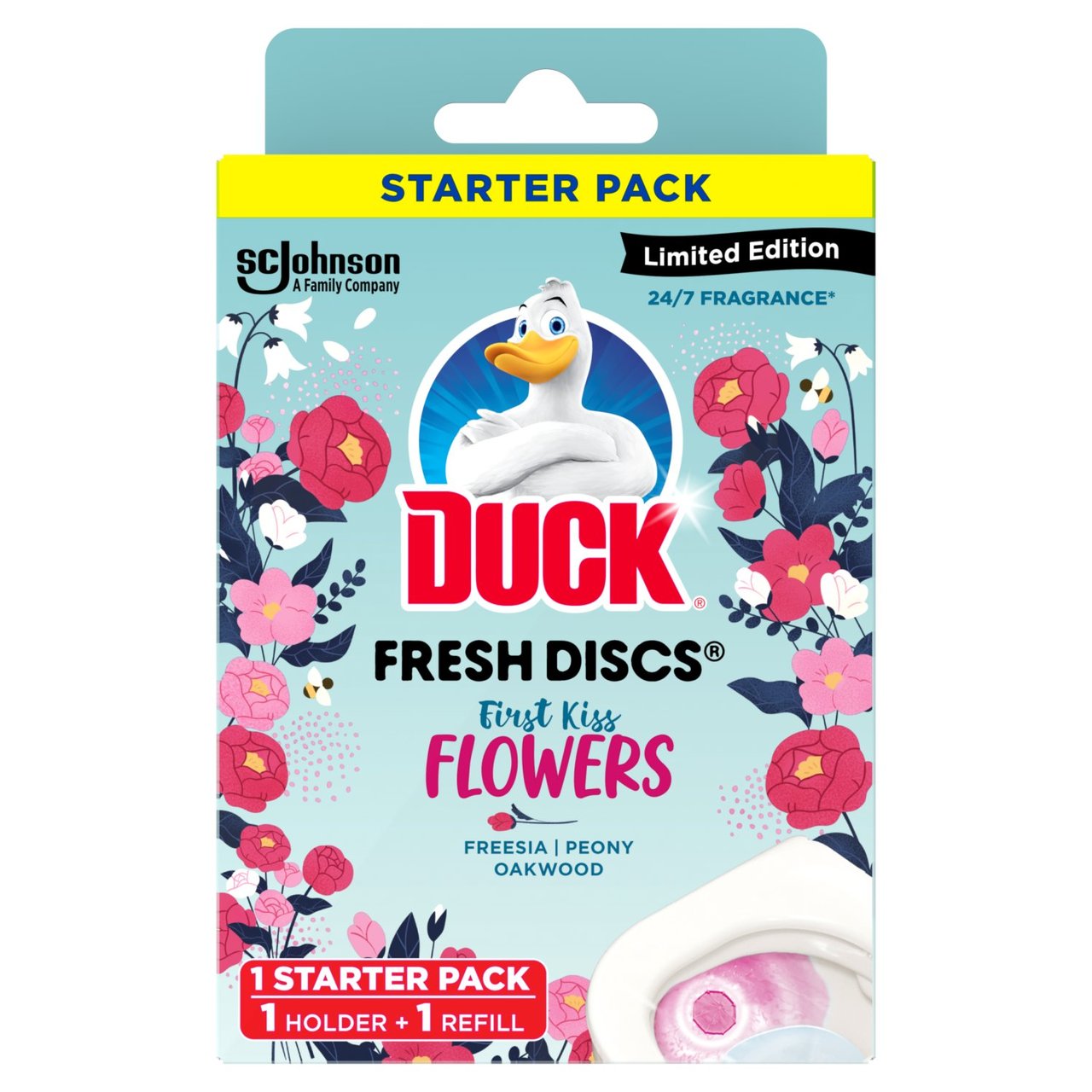 Duck Toilet Fresh Discs Holder First Kiss Flowers