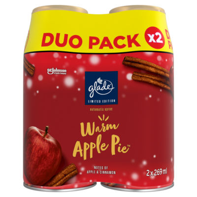 Glade Automatic Spray Air Freshener Twin Refills Warm Apple Pie 2x269ml