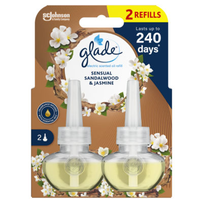 Glade Electric Scented Oil Plug In Twin Refills Sandalwood  Jasmine 2x20ml