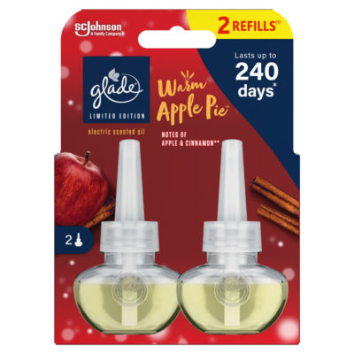 Glade Electric Scented Oil Plug In Twin Refills Warm Apple Pie 2x20ml