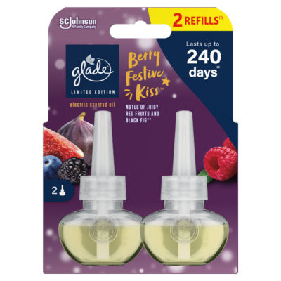 Glade Electric Scented Oil Plug In Twin Refills Berry Festive Kiss 2x20ml