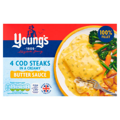 Young's 4 Cod Steaks in Butter Sauce