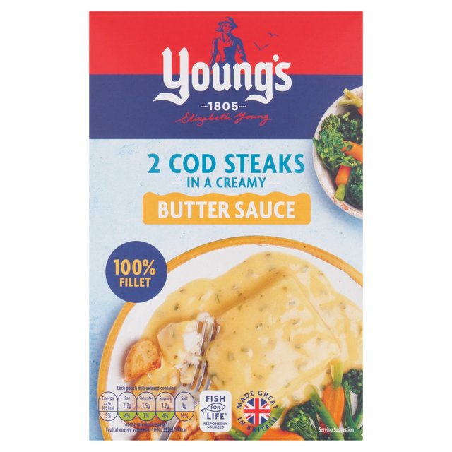 Youngs 2 Cod Steaks In Butter Sauce 280g