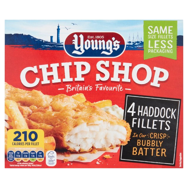 Young's Chip Shop 4 Haddock Fillets 400g