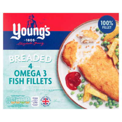 Young's 4 Breaded Omega 3 Fish Fillets 400g