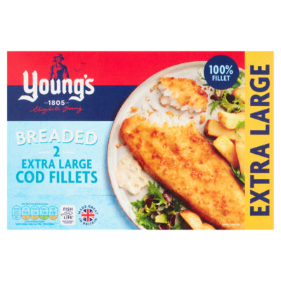 Young's Simply Breaded 2 Extra Large Cod Fillets