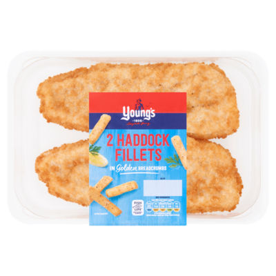 Young's 2 Haddock Fillets in Golden Breadcrumbs 300g