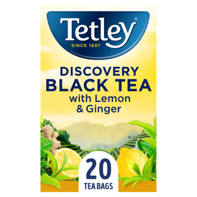 Tetley Discovery Black Tea With Lemon And Ginger 20 Per Pack 46g