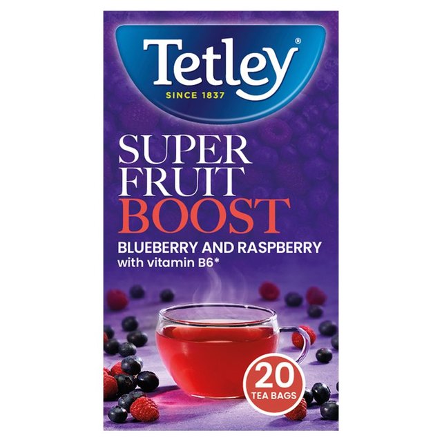 Tetley Super Fruit Tea Boost Blueberry & Raspberry Tea Bags