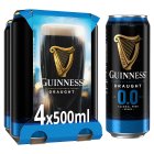 Guinness Draught 0.0% Non Alcoholic Stout Beer Can 4x500ml