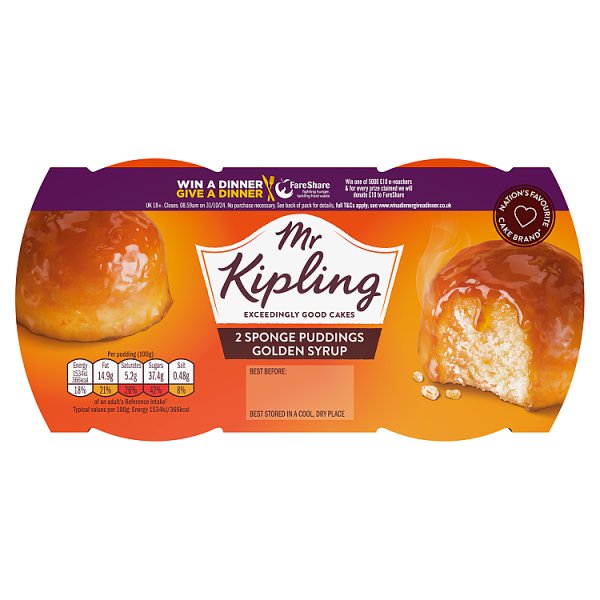 Mr Kipling Golden Syrup Sponge Puddings 2 x 95g