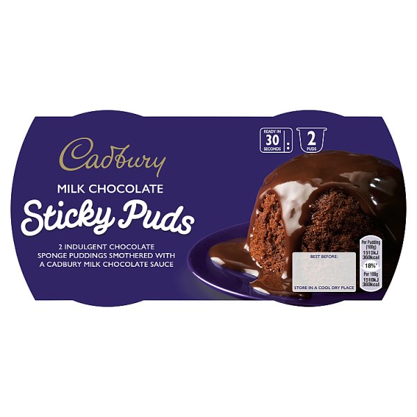 Cadbury Milk Chocolate Sticky Puds 2 X 95g