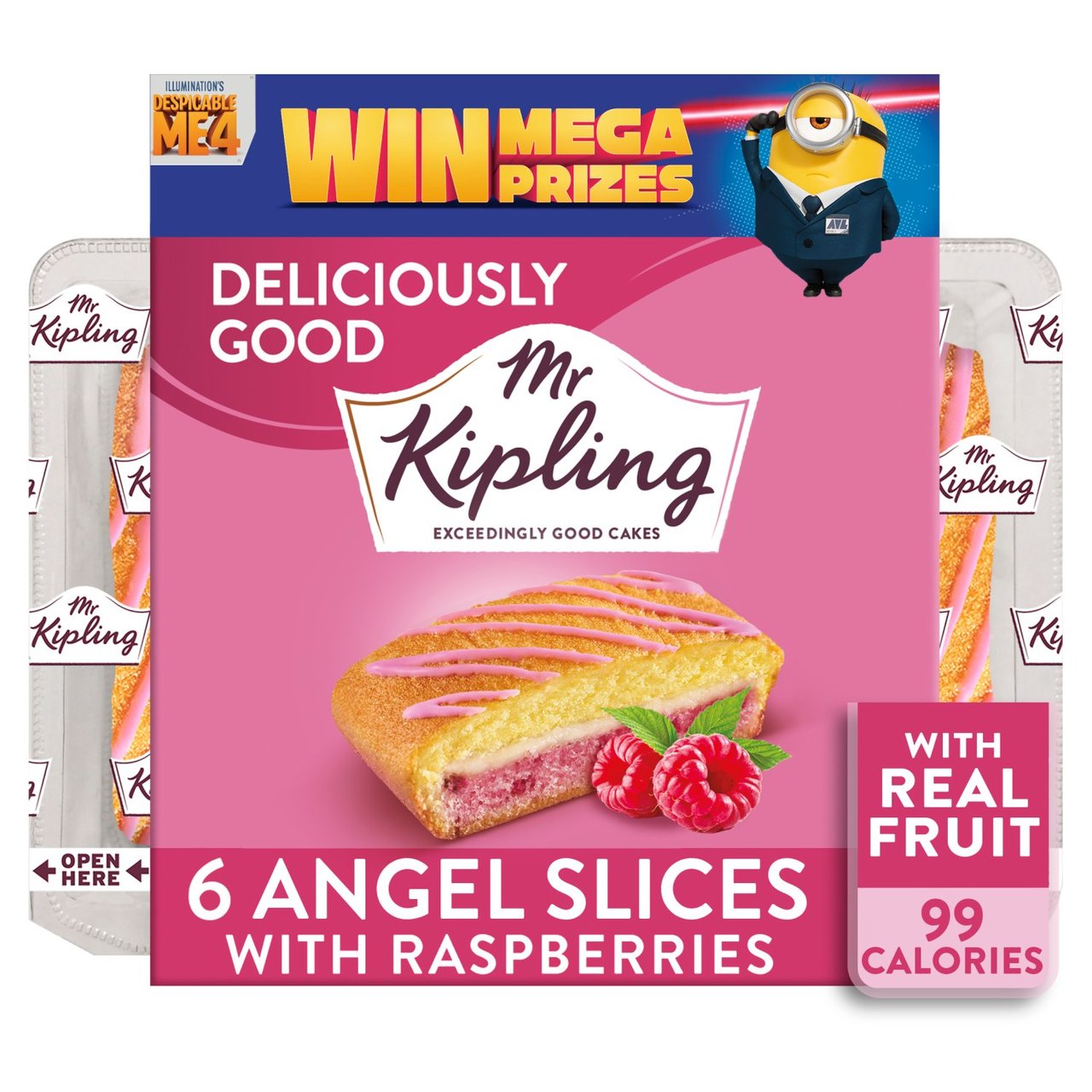 Mr Kipling 6 Angel Slices With Raspberries 6 X Angel Slices With Raspberries