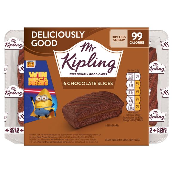 Mr Kipling 6 Deliciously Good Chocolate Slices 6 X Chocolate Slices