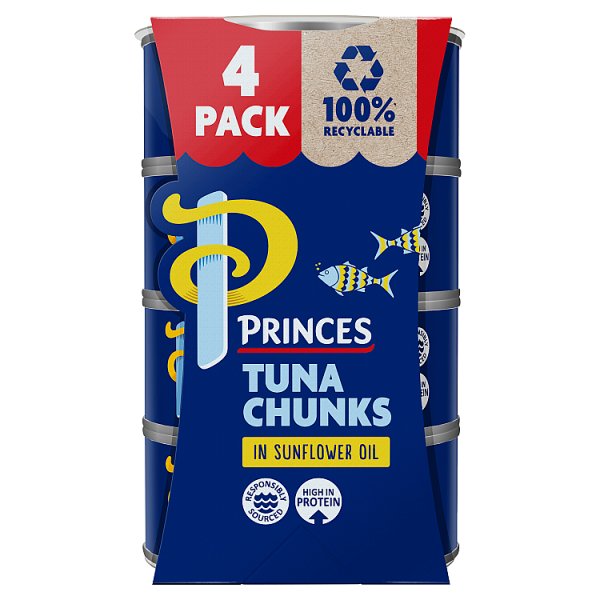 Princes Tuna Chunks In Sunflower Oil (4x145g) 4 x 105g