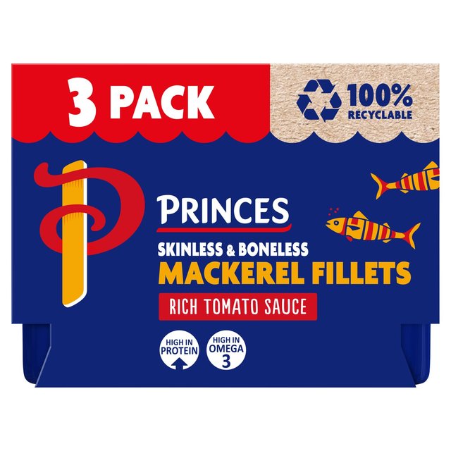 Princes Mackerel Fillets With Tomato Sauce (3x125g) 3 x 125g