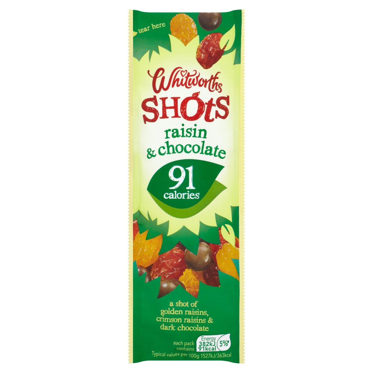 Whitworths Shots Single Raisin & Chocolate