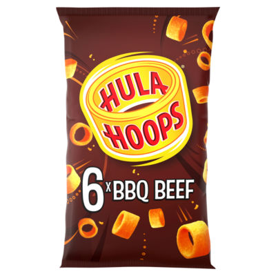 Hula Hoops BBQ Beef Crisps Multipack Crisps 6 Pack 6 x 24g