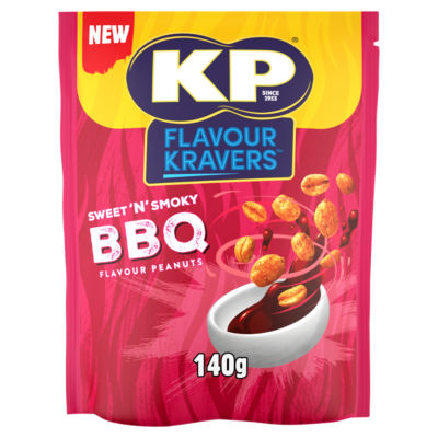 KP Flavour Kravers Sweet 'N' Smoky BBQ Flavour Peanuts 140g