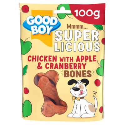 Good Boy Superlicious Chicken Apple Cranberry Bone Dog Treats