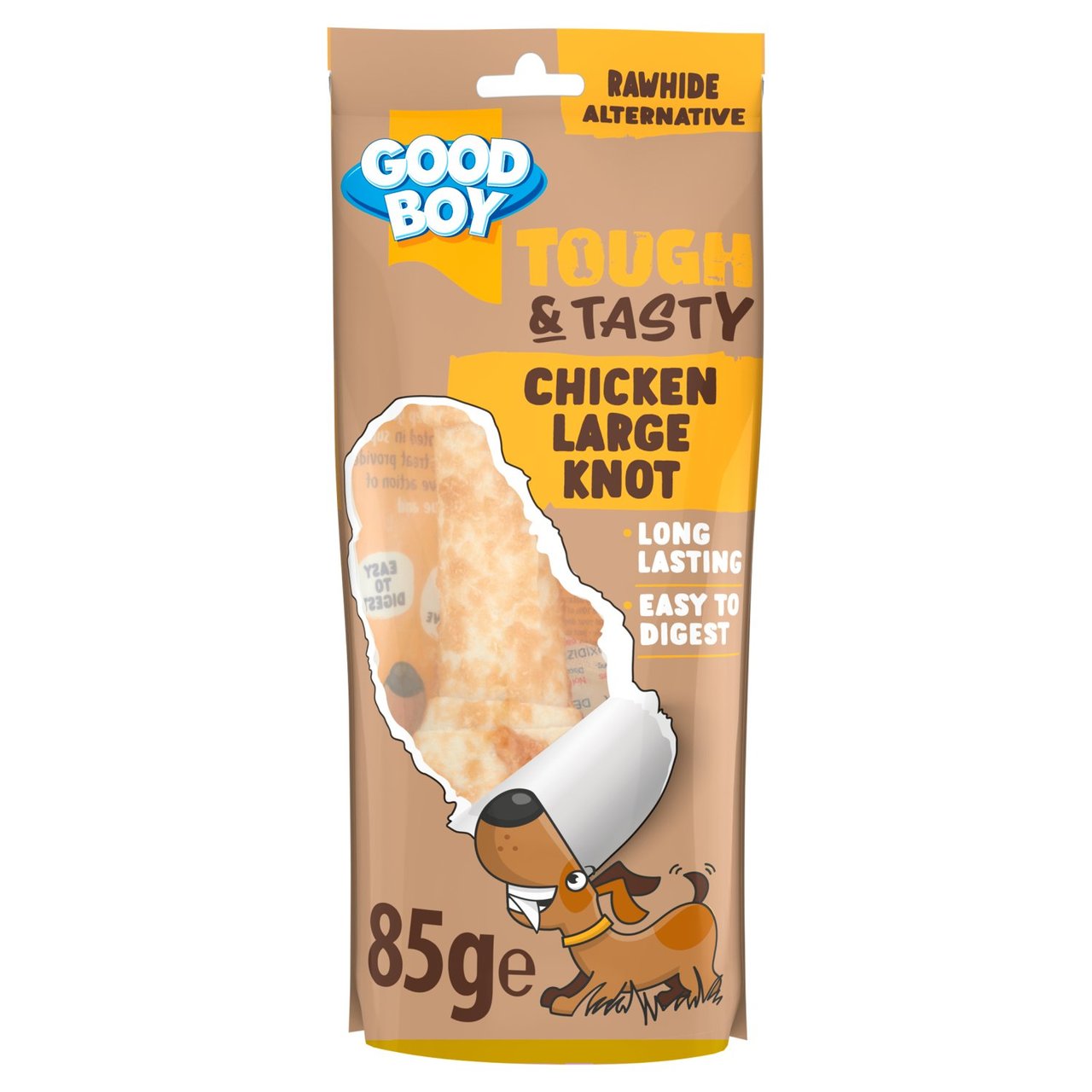 Good Boy Tough & Tasty Dog Treats Rawhide Alternative Chicken Large Knot