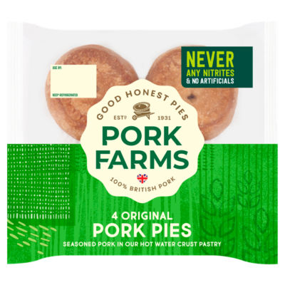 Pork Farms 4 Snack Pork Pies