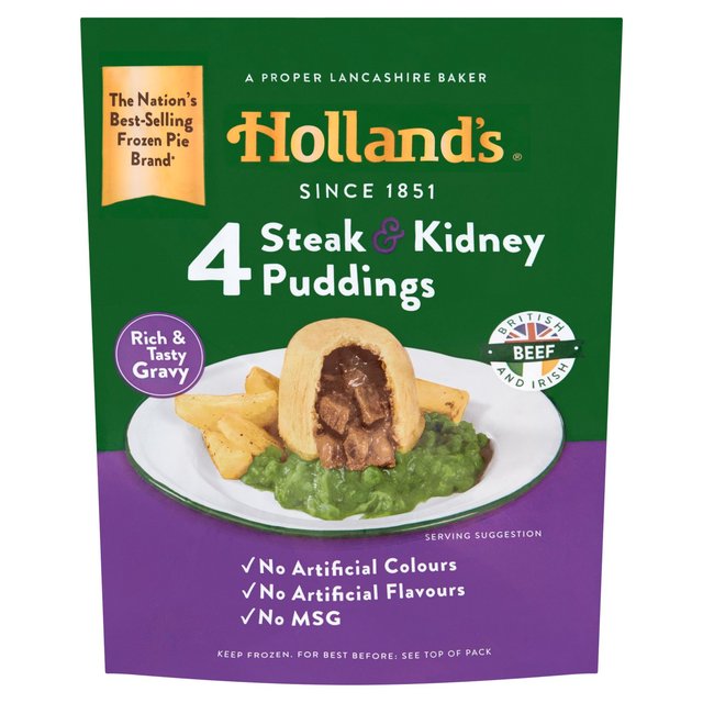 Holland's 4 Steak & Kidney Puddings