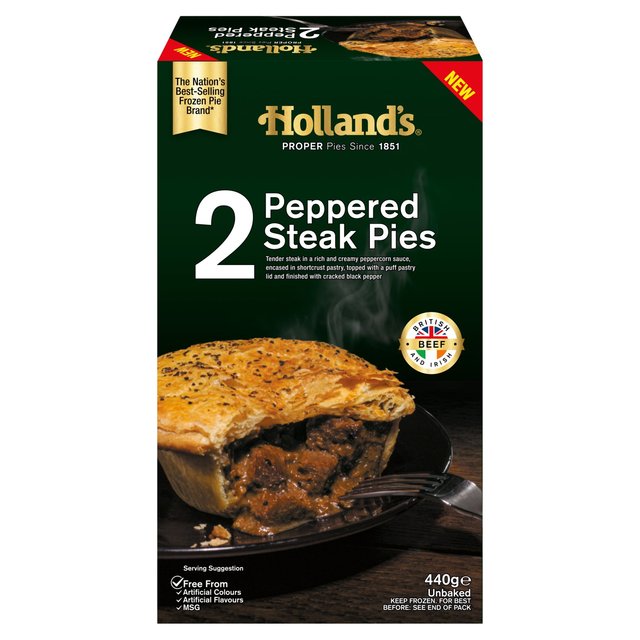 Holland's 2 Peppered Steak Pies 2 x 440g