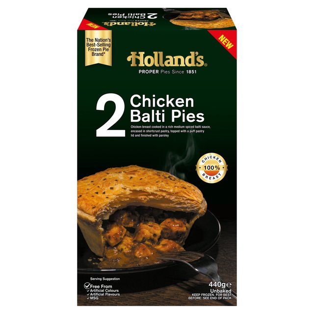 Holland's 2 Chicken Balti Pies 2 x 440g