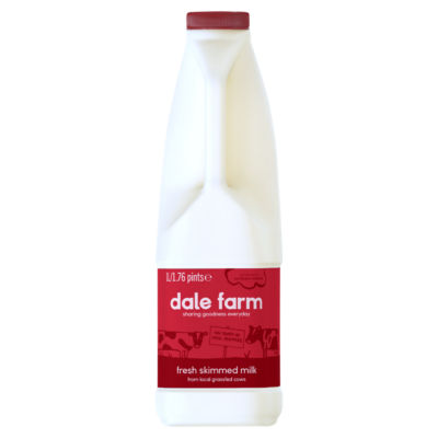 Dale Farm Fresh Skimmed Milk 1.76 Pints/1L