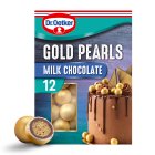 Dr Oetker 12 Milk Chocolate Gold Pearls Cake Decorations 