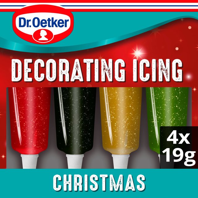 Dr. Oetker Christmas Glittery Decorating Icing 4 Colours  76g