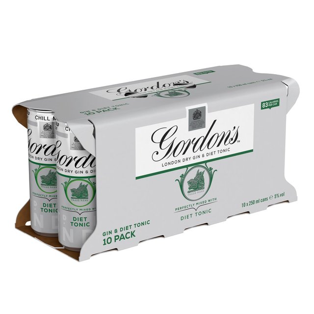 Gordon's Special Dry London Gin & Diet Tonic Ready to Drink Can 10x250ml