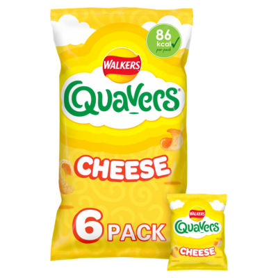 Walkers Quavers Cheese Multipack Snacks Crisps 6x16g