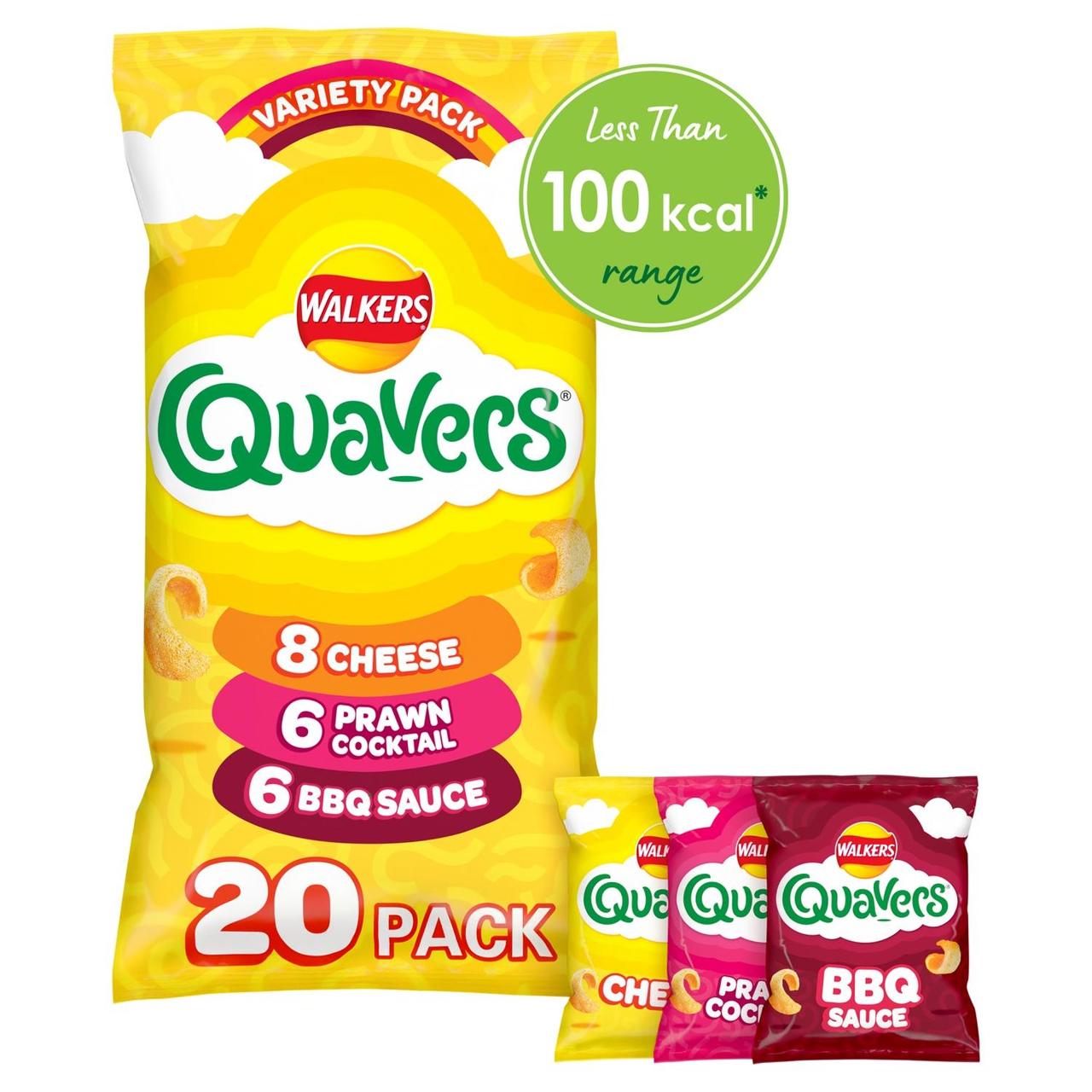 Walkers Quavers Variety Multipack Snacks Crisps  20 x 16g