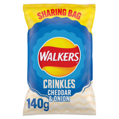 Walkers Crinkles Cheddar & Onion Sharing Bag Crisps