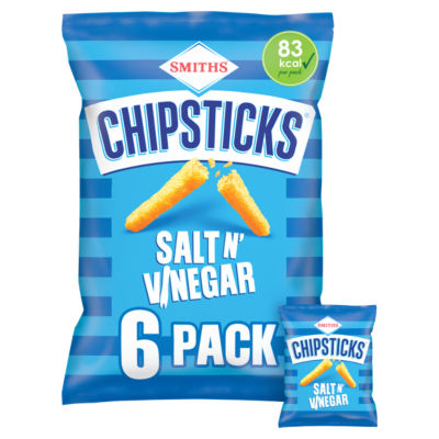 Smiths Chipsticks Salt & Vinegar Multipack Crisps 6 x 17g