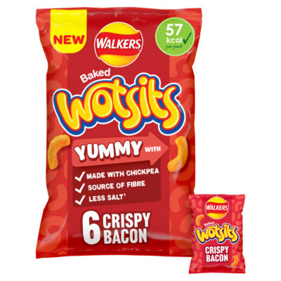 Walkers Wotsits Crispy Bacon Multipack Chickpea Crisps 6x12g