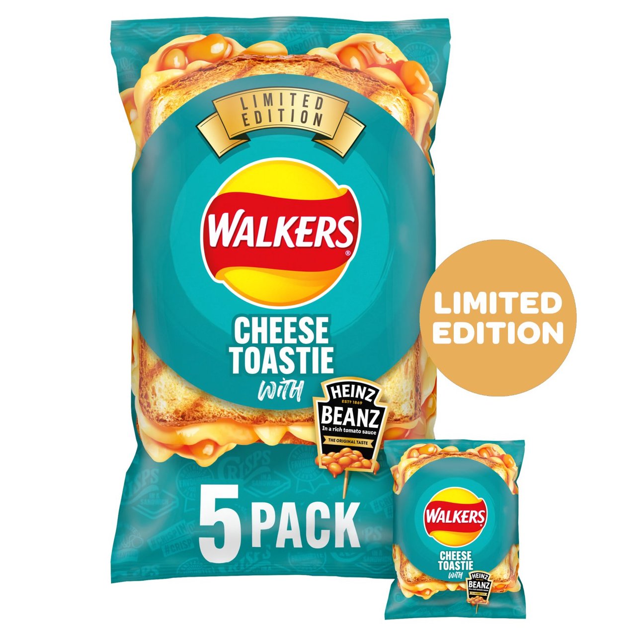 Walkers Cheese Toastie with Heinz Baked Beans Multipack Crisps 5x25g