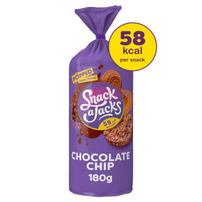 Snack A Jacks Jumbo Chocolate Chip Sharing Rice Cake Crisps 180g