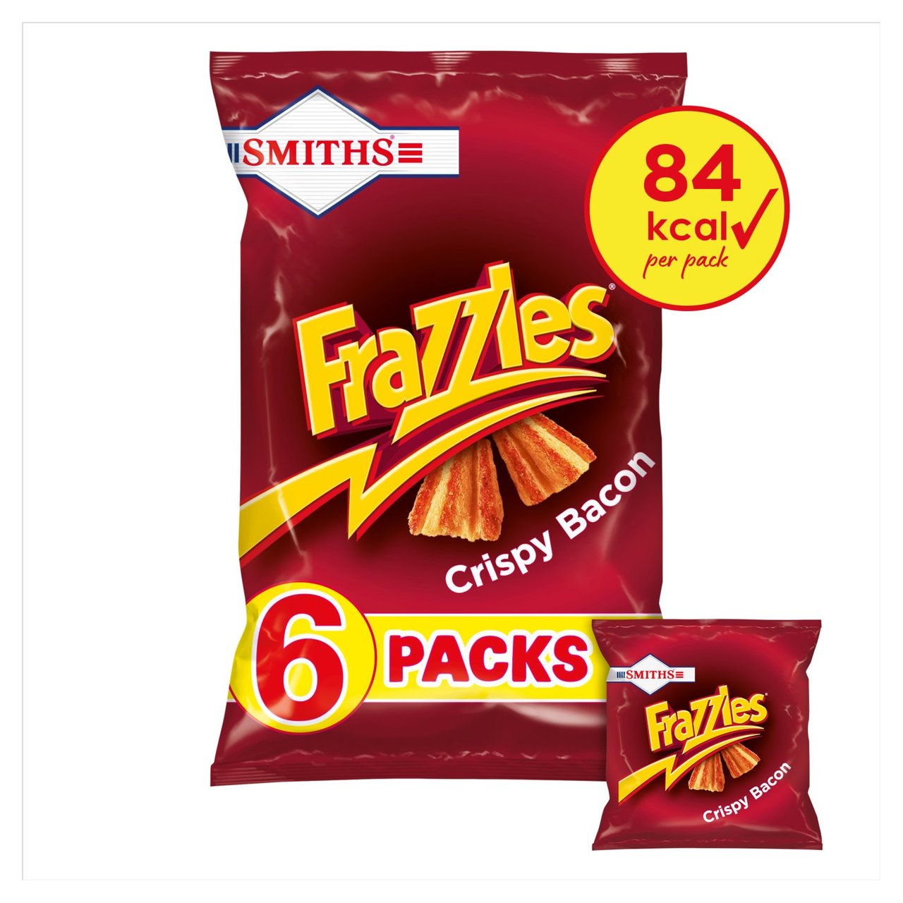 Smiths Frazzles Snacks Crispy Bacon 6 x 18g