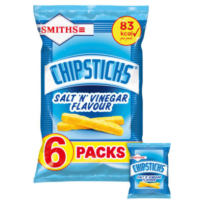 Smiths Chipsticks Salt & Vinegar Multipack Snacks