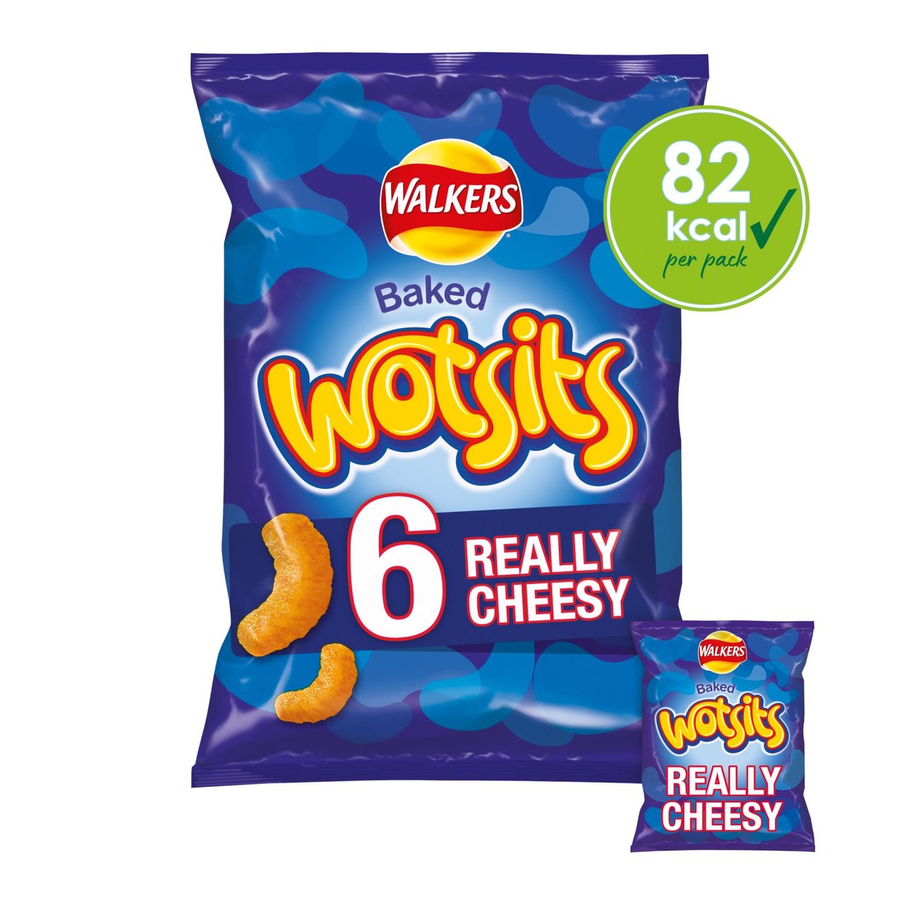 Walkers Wotsits Really Cheesy Multipack Snacks Crisps 6 x 16.5g